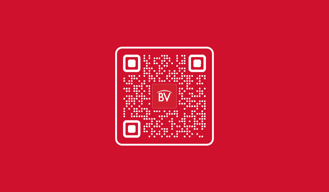 Business card back with QR code