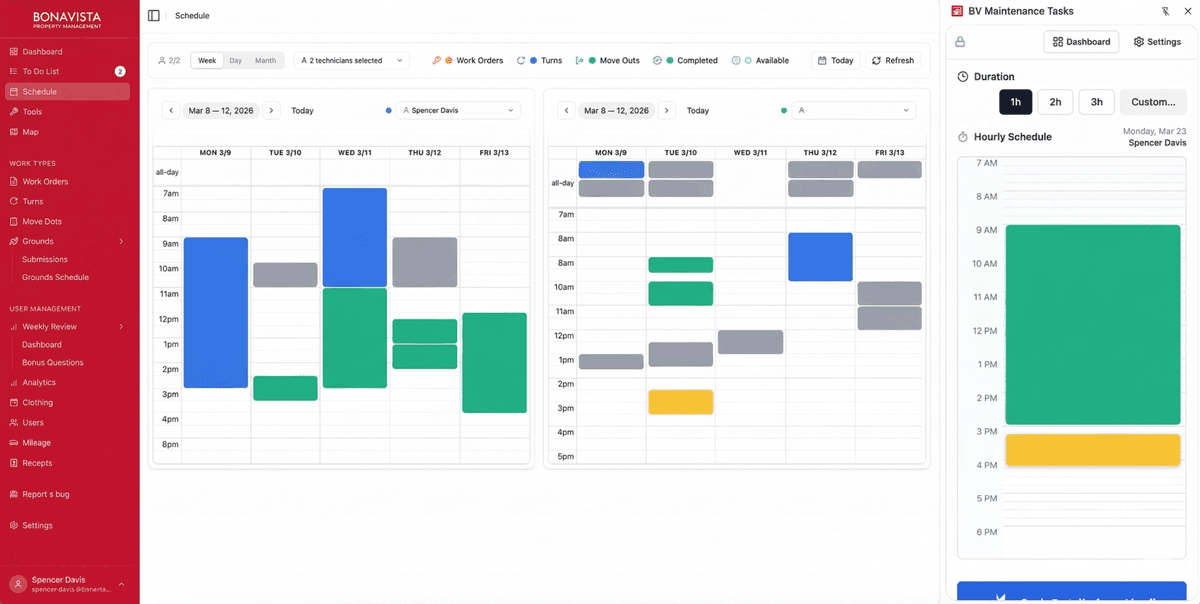 Schedule view with Graph API