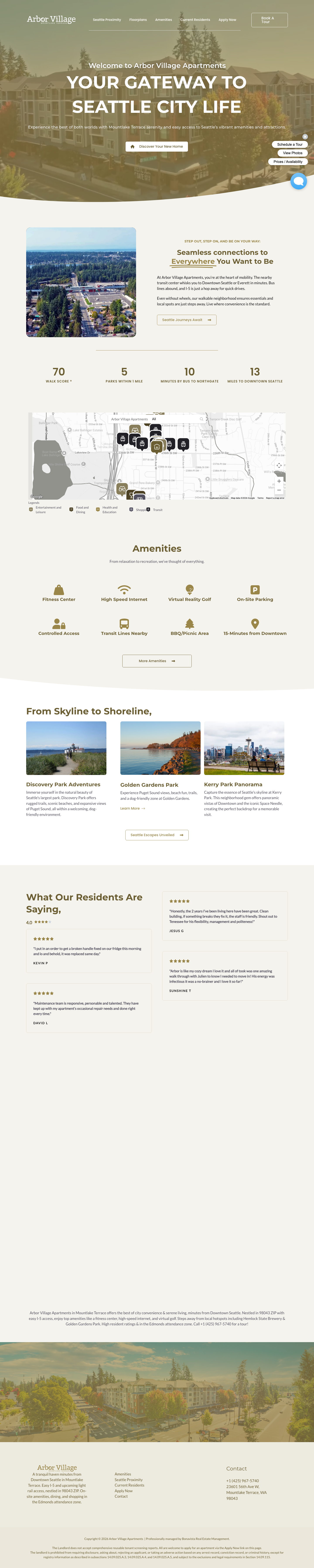 Arbor Village Apartments full-page screenshot
