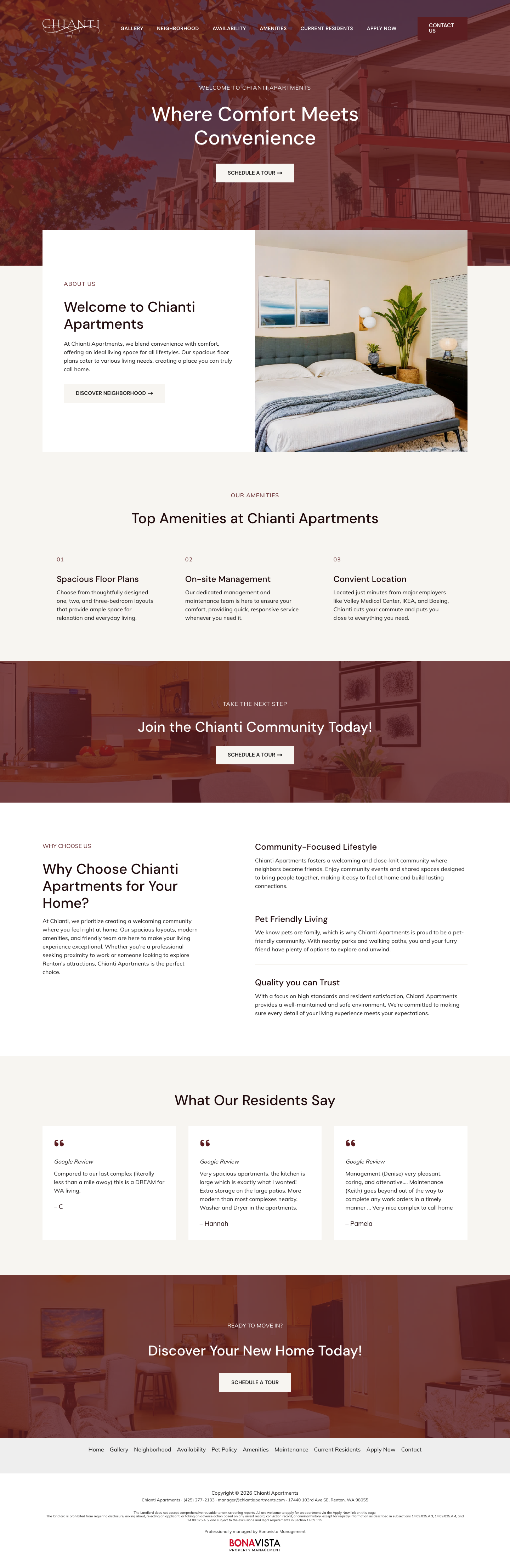 Chianti Apartments full-page screenshot