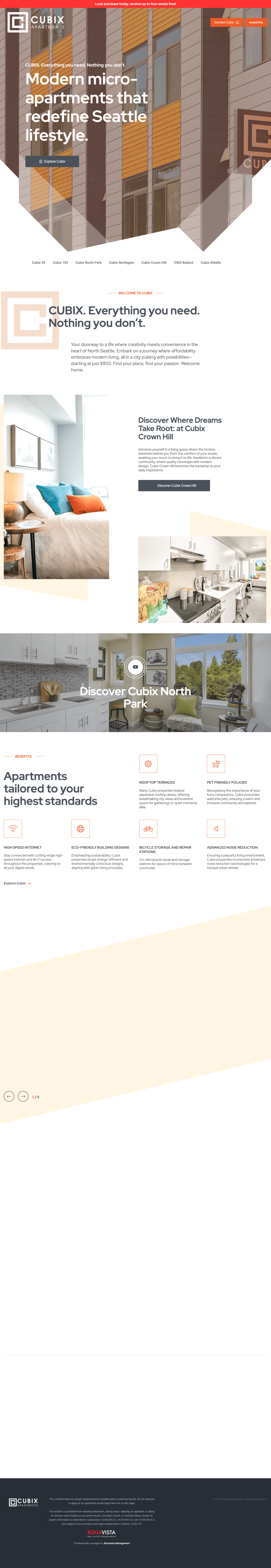 Cubix Apartments full-page screenshot