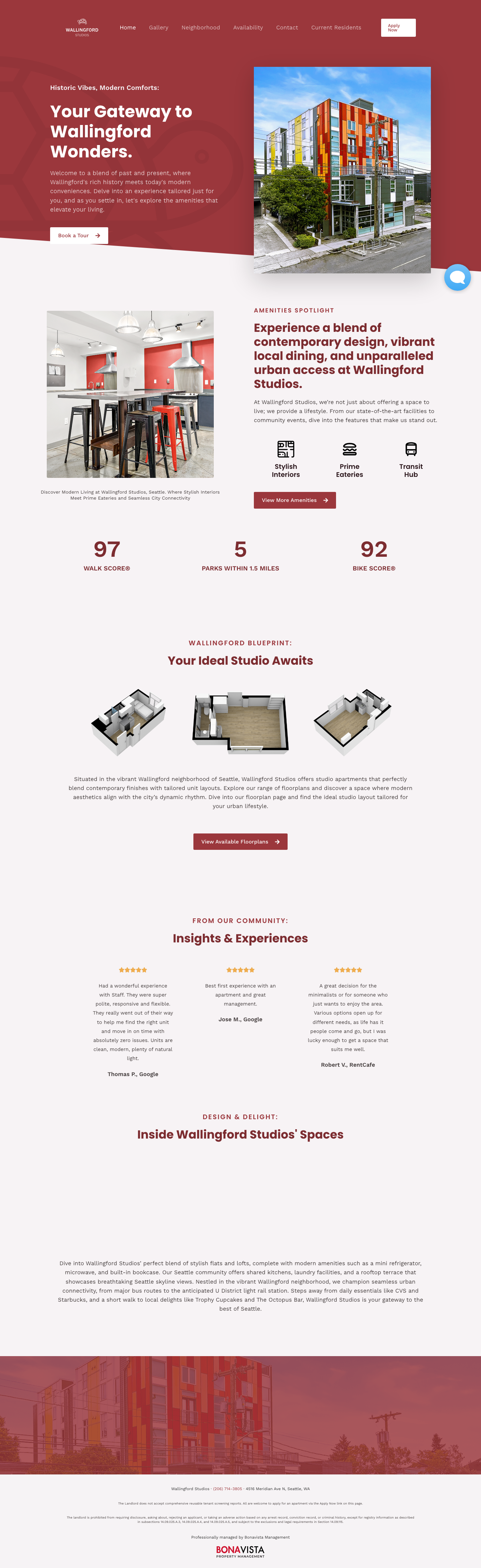 Wallingford Studios full-page screenshot